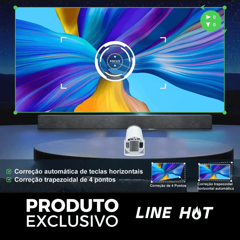 Projetor Portátil 4K Line Hot - ORIGINAL