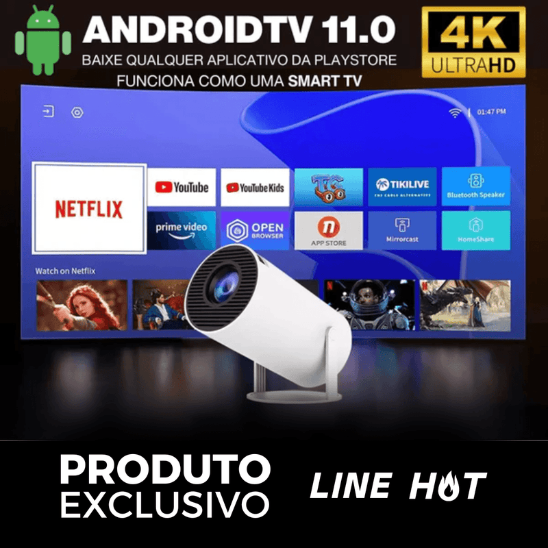 Projetor Portátil 4K Line Hot - ORIGINAL