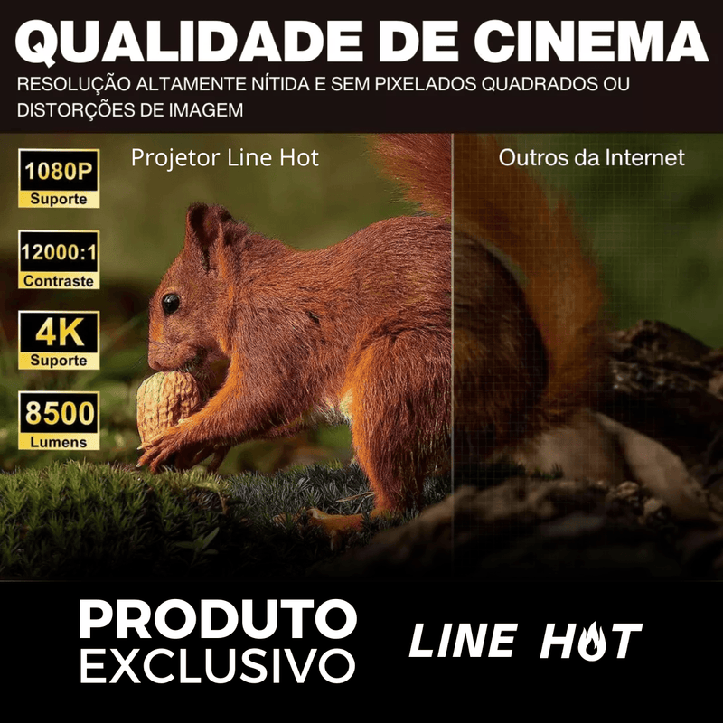 Projetor Portátil 4K Line Hot - ORIGINAL