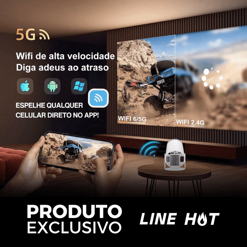 Projetor Portátil 4K Line Hot - ORIGINAL