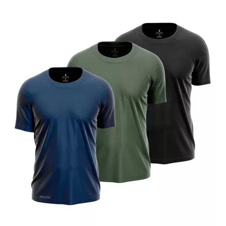 Combo com 3 Camisetas DRI-LEVE Anti-Odor e Anti-Suor